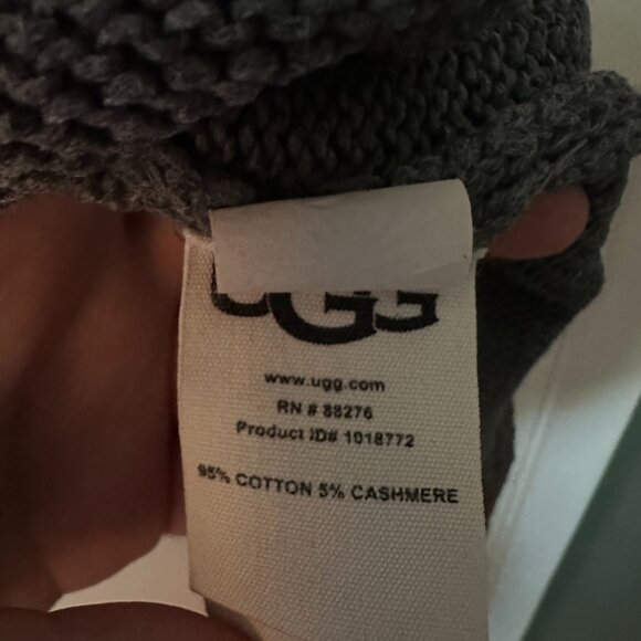 Oversized Grey UGG Cowl Neck Sweater Womens Large - Picture 4 of 5
